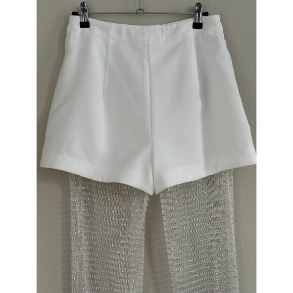 Donnée par Dieu 'SCANDELOUS' Rhinestone White Pants -Small, mesh, fishnet - Picture 10 of 16
